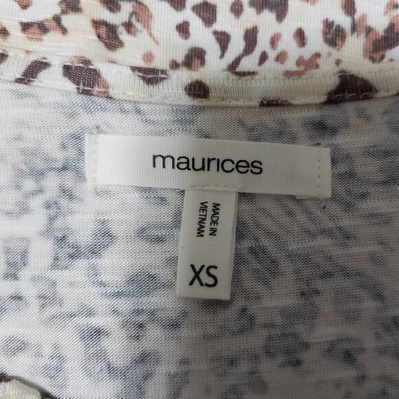 Maurices Leopard Short Flutter Sleeve Top - Picture 5 of 8